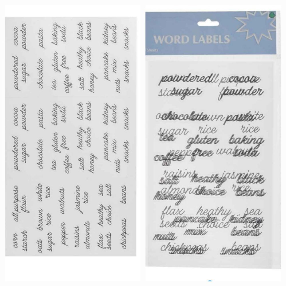 At Home 3-Sheets Decorative Adhesive Kitchen & Food Word Labels